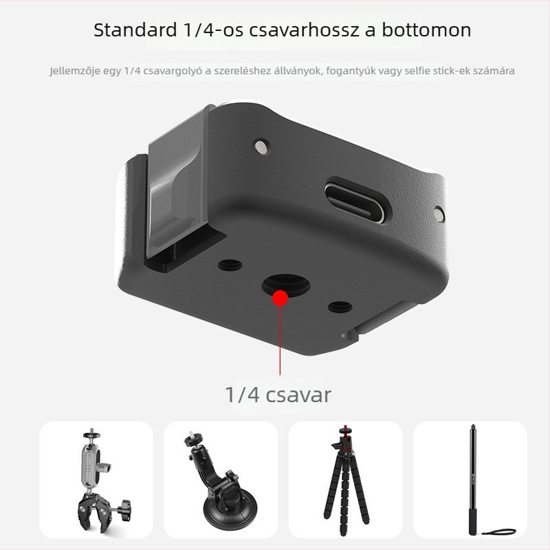 Töltőalj DJI Osmo Pocket 3-hoz – kettős interfész, alumíniumötvözet, modell PU897, Puluz Fat Cow