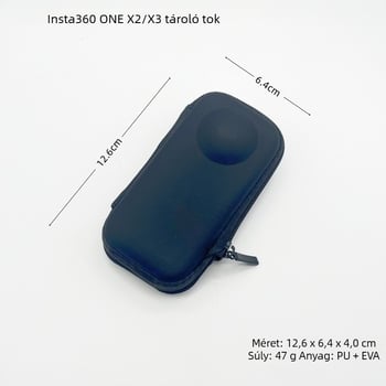 Insta360 X3 / ONE X2 Mini tároló táska szivacsos párnázással, logó nyomtatására lehetőség