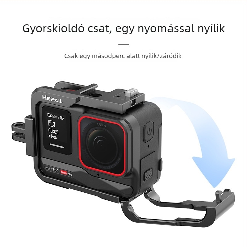 HepAil AC-25 Alumínium védőkeret Insta360 Ace/Ace Pro-hoz — Támogatja a vízszintes és függőleges felvételeket