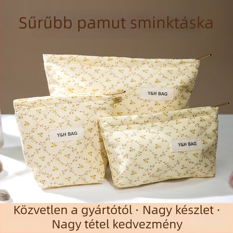 Kozmetikai táska városi minimalistikus stílussal (Pamut; Hengeres forma; Laminált belső zseb cipzárral; Nyitás módja: felül nyíló)