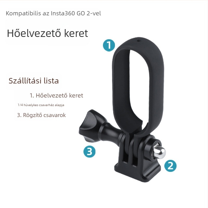 Insta360 Go2 védőkeret PC+ABS anyagból, kompatibilis Go2-vel, tartozékok: alapcsavarhúzó