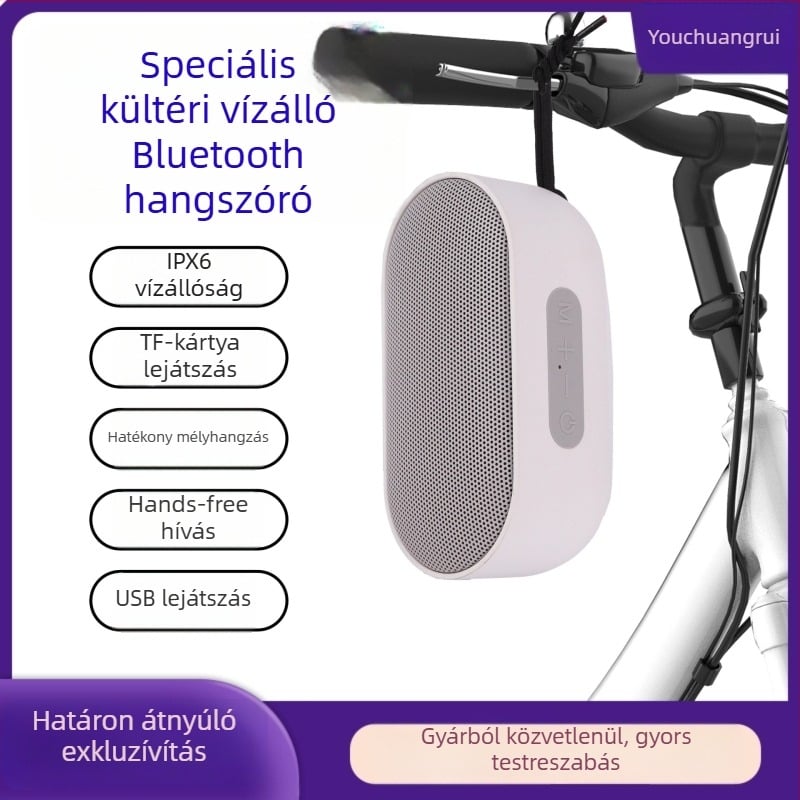 Bluetooth hangsugárzó, hordozható kültéri vízálló IPX6, Bluetooth 5.3, 6 órás lejátszás, teljesítmény legfeljebb 10W, USB-C