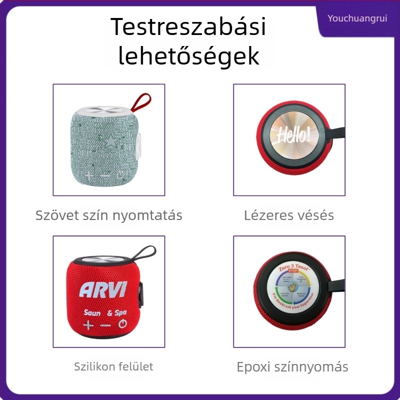 Bluetooth hangsugárzó, hordozható kültéri vízálló IPX6, Bluetooth 5.3, 6 órás lejátszás, teljesítmény legfeljebb 10W, USB-C