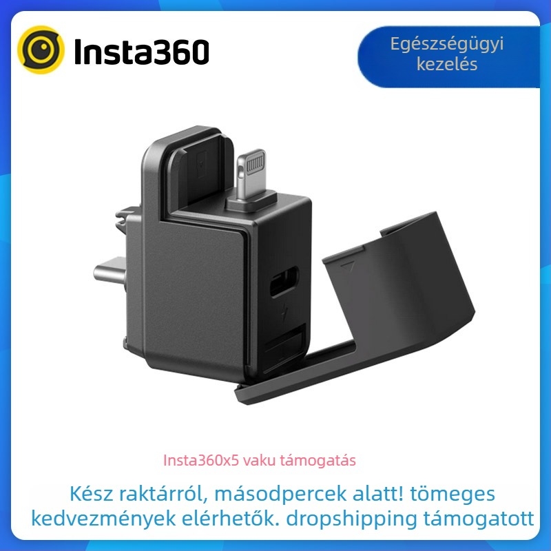 Shadow Stone 360 Insta360 X5/X4 Air Flash Transfer Companion - Tárolás bővítés, USB 5V3A, Műanyag és Szilikon