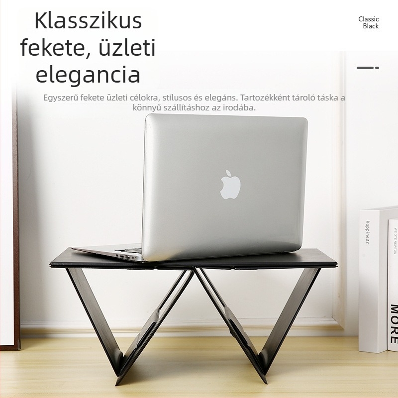 Összecsukható laptop- és tabletállvány – bőr magas sűrűségű panellel, súly 1100 g, univerzális kompatibilitás, modell 11