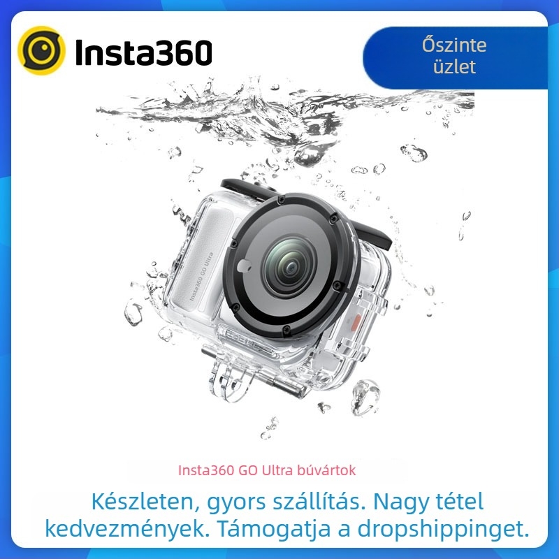 Shadow stone vízálló burkolat Insta360 GO Ultra-hoz – kompatibilis az Insta360 GO Ultra-val; Anyag: műanyag, üveg, fém; Márka: Shadow stone; Modell: Diving shell; Garancia: három garancia