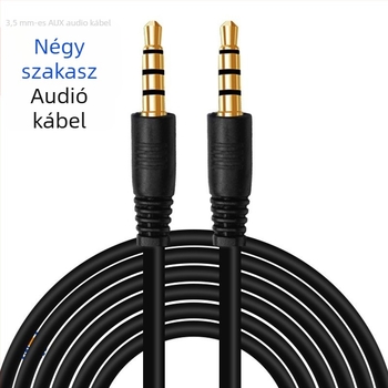 3,5 mm-es audió kábel, férfi‑ről‑férfira, négyvezetékes, AV vonal, aranyozott csatlakozó, optikai szál, MP3-kompatibilis