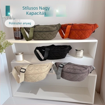 McCandolyn Nylon crossbody táska gyémántmintás quilt, cipzár nyitás és telefontok
