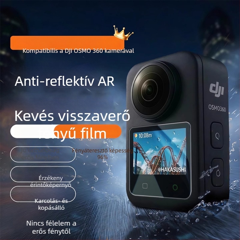 DJI Osmo 360 AR anti-reflexiós védőfilm, méret 52×39 mm, 96%-os fényáteresztés