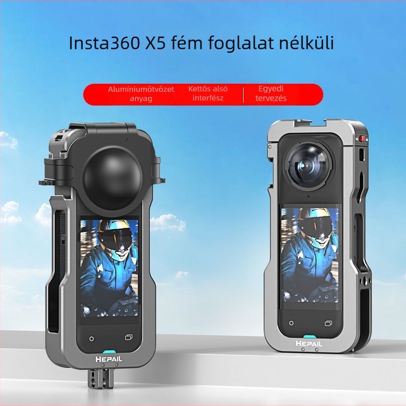 Insta360 X5 védőkeret – alumíniumötvözet, modell AC-81, Shadowstone Insta360 X5-höz kompatibilis; tartalmaz fém nyúlketrecet és csomagoló dobozt