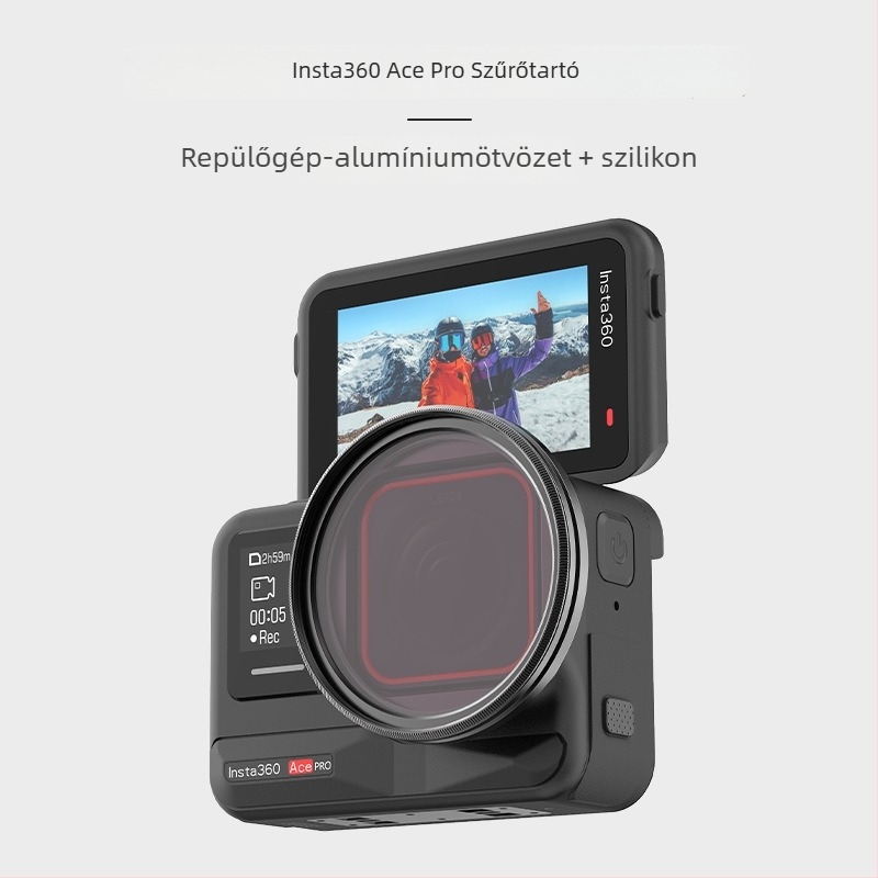 Hepail Shadow Stone szűrő tartó Insta360 Ace Pro-hoz – alumínium védőkeret