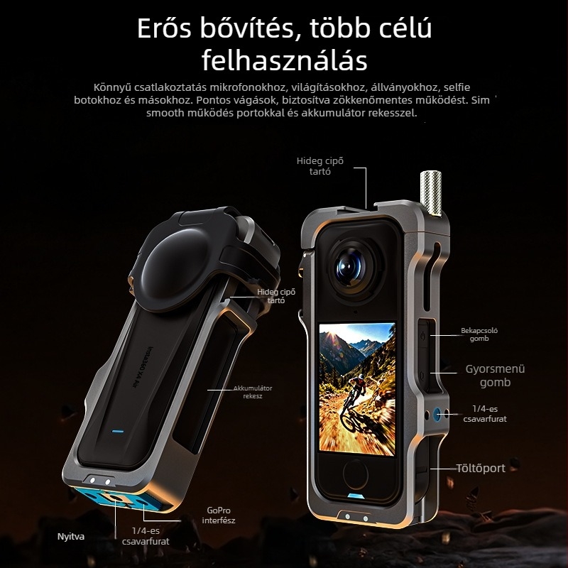 Hepail alumíniumötvözetből készült védőkeret Insta360 X4 Air-hez – bővítő keret