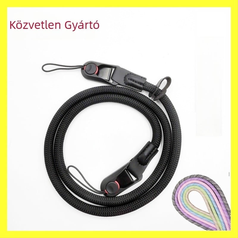 Nylon kötélből készült kamera vállpánt, állítható hosszúságú, két csattal, gyors kioldó csattal, modell TD6243, Toda