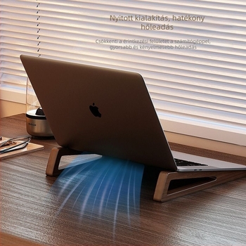 Fából készült laptop állvány — Hordozható, 1 réteg, asztali tároló, egyszerű modern dizájn