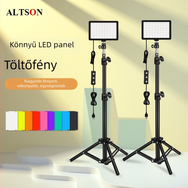Hordozható fotózási lámpa 70D, LED 10W, 5600K, állítható fényerő