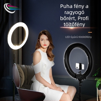 Professzionális LED fotózási világítás kamerákhoz, 50W, 5500K, állítható fényerő, 100-240V
