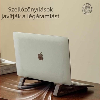 Bambuszból készült laptop-tartó az asztalhoz – magasság növelése, hordozható, mini tabletához