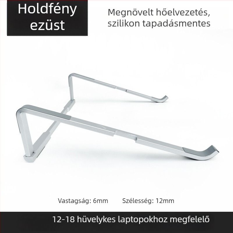 Laptop állvány, alumínium ötvözet, összecsukható, modell L230, kompatibilis 001-gyel, tömeg 0,5 kg