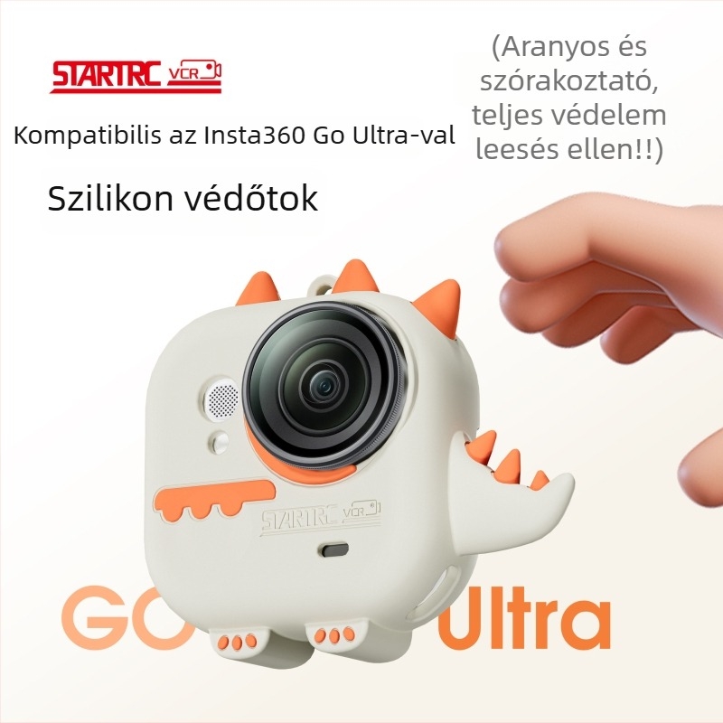 Szilikon hüvely az Insta360 GO Ultra-hoz; Startrc vcr márka, modell Silicone sleeve, szilikon anyag, kompatibilis az Insta360 GO Ultra-val, tartalmaz testvédőt