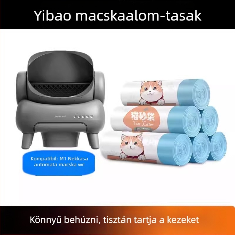 Macskaalom-zacskó húzózsinórral, vastagított kivitel, hordozható (húzózsinórral, vastagított kivitel, hordozható)