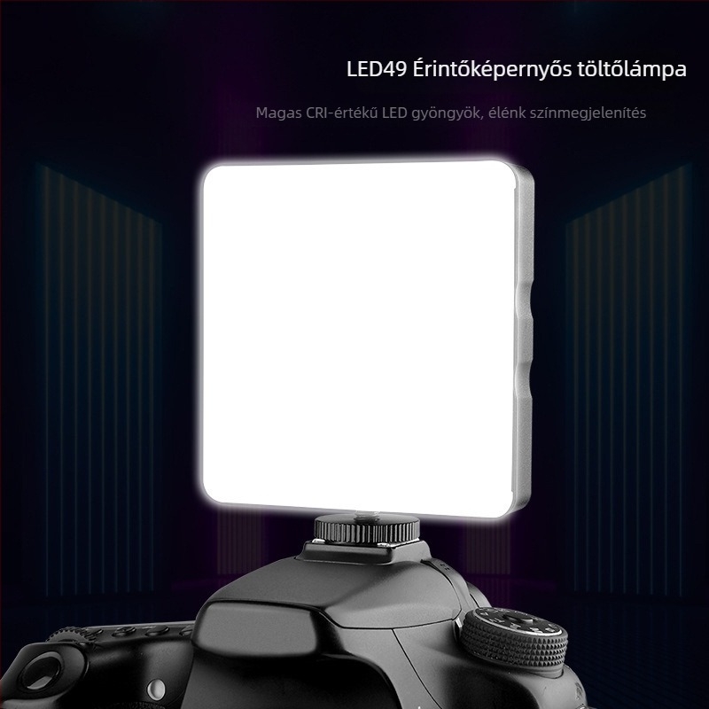 LED49 hordozható érintéses kiegészítő világítás portrékhoz és élő közvetítéshez, állítható színhőmérséklet, 5W, 3.7V, kézi használatú LED töltőfény