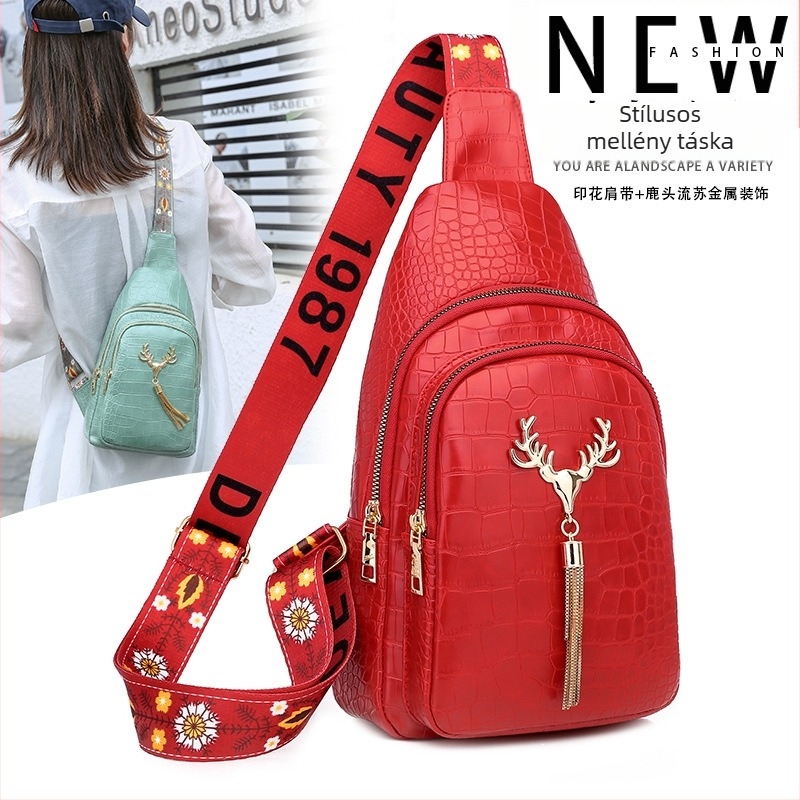 Női PU crossbody táska, városi letisztult stílus, cipzár, mindennapi használat