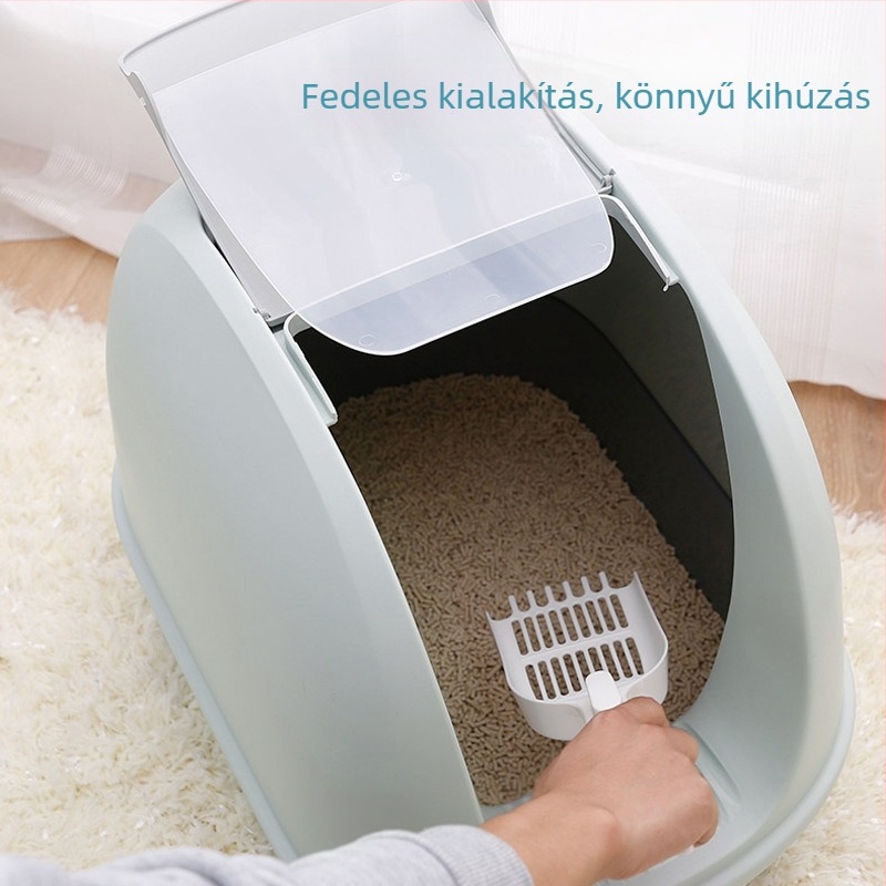 Bioline teljesen zárt macska WC elülső fedéllel, nagy kapacitás, szivárgásmentes és szagkontrollal