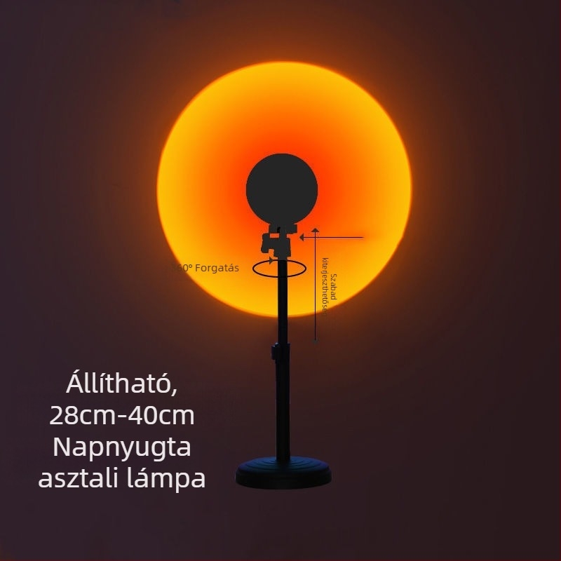 Állítható naplemente lámpa – USB-tápellátású, falra szerelhető hálószoba hangulatvilágítás, nem okos
