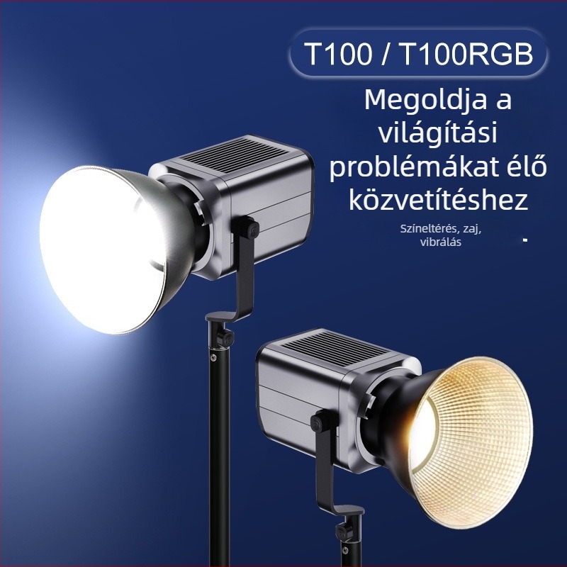 T100 RGB 100W LED élő közvetítéshez világítás, állítható színhőmérséklet 2700–6500K