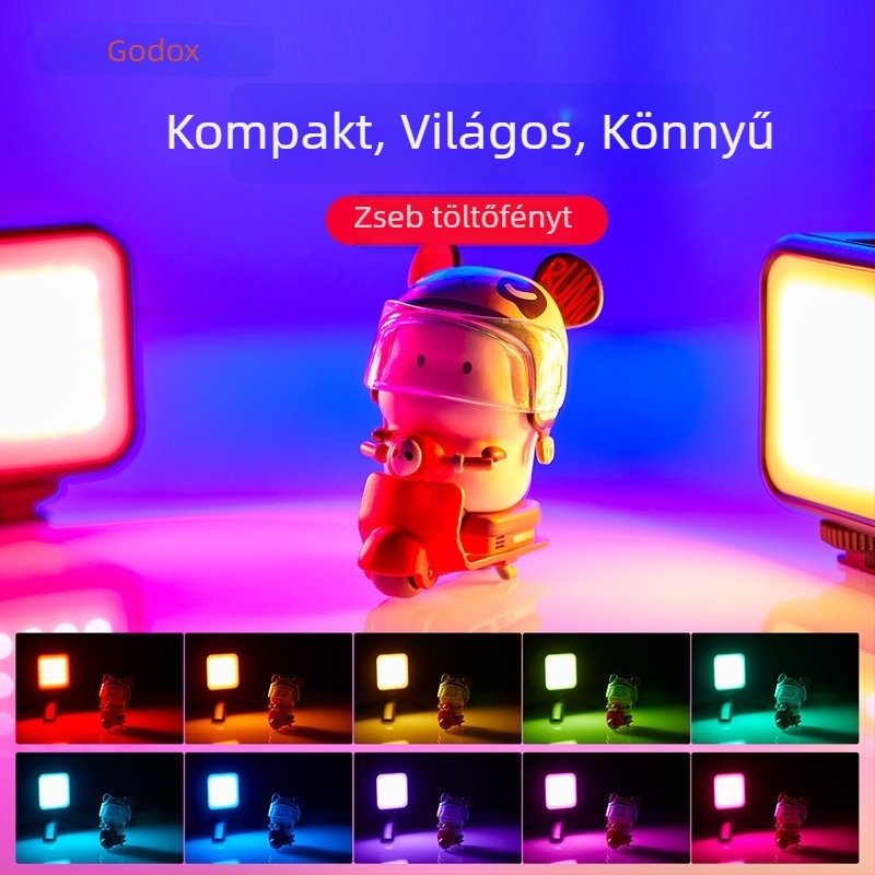 Digitális fotózási lámpa, kompakt hordozható kitöltő fény beépített akkumulátorral, dimmálható fényerő, önálló működés