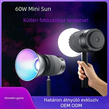 Hordozható COB LED világítás RGB kiegészítő fény kültéri fotózáshoz, beépített akkumulátorral, állítható színhőmérséklettel 2500K–9900K