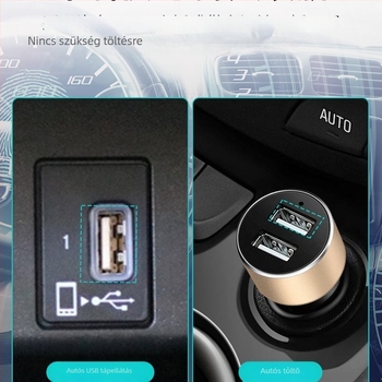 Autóba szóló USB Bluetooth vevő FM adóval, Huawei chip, Bluetooth 1.1, akkumulátor élettartama 0–4 óra, műanyag ház