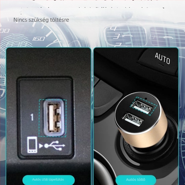 Autóba szóló USB Bluetooth vevő FM adóval, Huawei chip, Bluetooth 1.1, akkumulátor élettartama 0–4 óra, műanyag ház