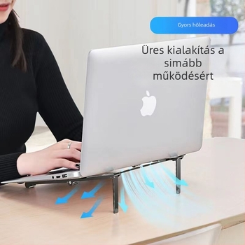 Laptops hűtőállvány alumínium ötvözetből, állítható magasságú, hordozható, 3-in-1 összecsukható, számítógépekhez