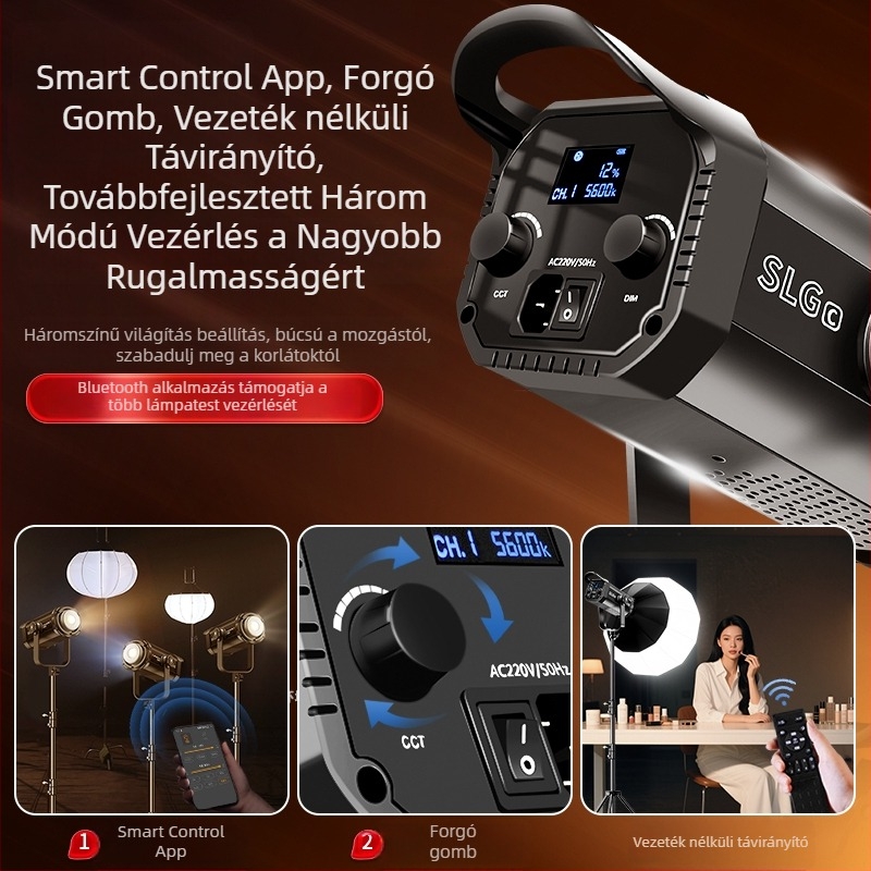 COB LED világítás élő közvetítéshez és fotózáshoz, szépségfény gömbfejjel, beltéri használatra
