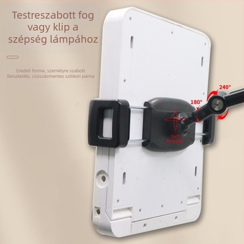Padlón álló szépséglámpa tartó alumíniumötvözetből, lapos paneles lámpával és állítható iPad tartóval, modell PY-B09, típus: emelő, kompatibilis iPad/iPhone/iPod touch