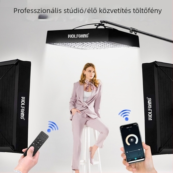 WOLFGANG 150W LED rugalmas textil roló lámpa kettős színhővel, kamerarács méhsejt-mintázatú, mennyezeti világítás élő közvetítéshez