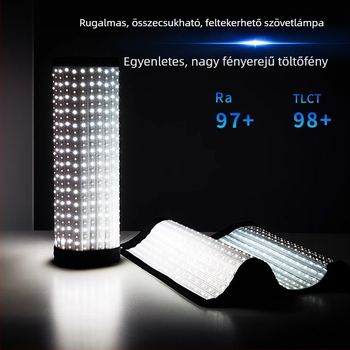 WOLFGANG 150W LED rugalmas textil roló lámpa kettős színhővel, kamerarács méhsejt-mintázatú, mennyezeti világítás élő közvetítéshez