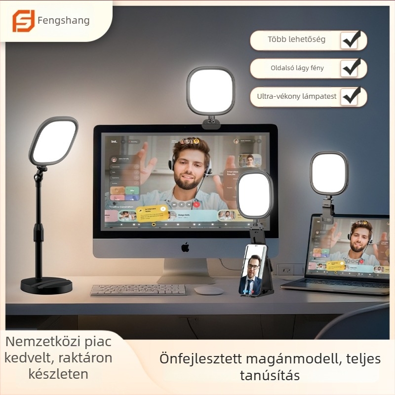Fénykiegészítő lámpa F-682, 10W, 5V/2A, asztali használat, három színhőmérséklet