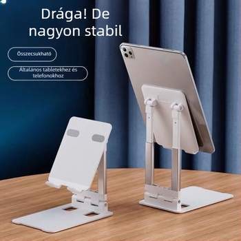 Összecsukható asztali tabletatartó forgatással és emeléssel, fém szerkezet