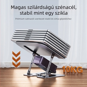 A fémből készült összecsukható állvány laptophoz, telefonhoz és tablethez – sokfunkciós otthoni irodai állvány, univerzális kompatibilitás az iPad, iPhone generációk és iPod touch 4. generáció számára; súly 1260 g