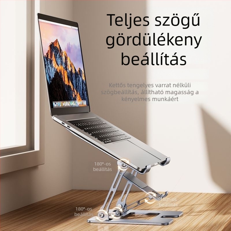 A fémből készült összecsukható állvány laptophoz, telefonhoz és tablethez – sokfunkciós otthoni irodai állvány, univerzális kompatibilitás az iPad, iPhone generációk és iPod touch 4. generáció számára; súly 1260 g