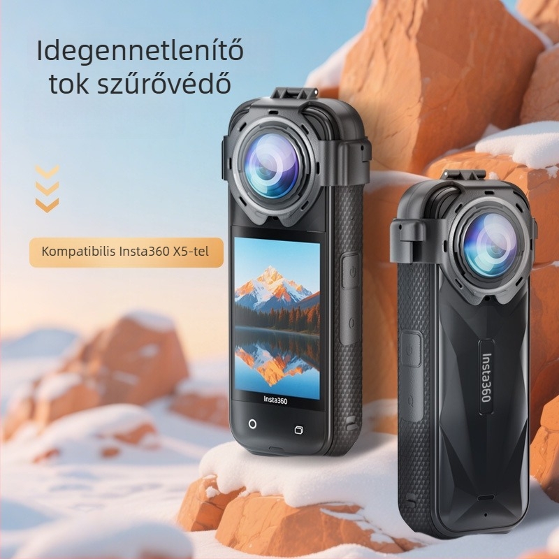 X5 üveg antifog védő lencse Insta360 X5-höz – Anyag: üveg+ABS; Kompatibilis modell: Insta360 X5; Nyomtatott logó: Igen; Tartalom: védő lencse, alkohollal impregnált kendő, használati útmutató