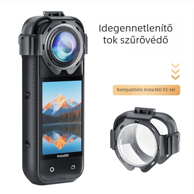 X5 üveg antifog védő lencse Insta360 X5-höz – Anyag: üveg+ABS; Kompatibilis modell: Insta360 X5; Nyomtatott logó: Igen; Tartalom: védő lencse, alkohollal impregnált kendő, használati útmutató