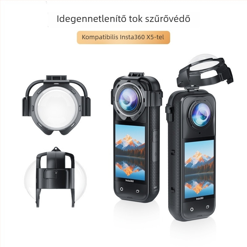 X5 üveg antifog védő lencse Insta360 X5-höz – Anyag: üveg+ABS; Kompatibilis modell: Insta360 X5; Nyomtatott logó: Igen; Tartalom: védő lencse, alkohollal impregnált kendő, használati útmutató