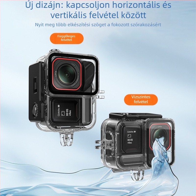 Insta360 Ace Pro2 vízálló tok akciókamerához — edzett üveg, kompatibilis Insta360 Ace-szel, víz alatti felvételek