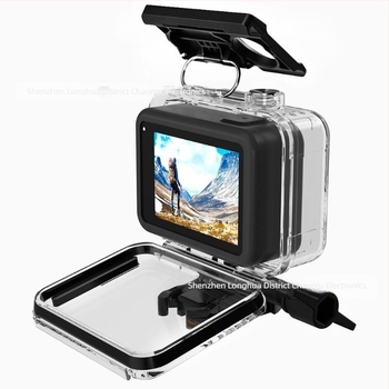 GoPro 8 vízálló ház CN-76 — PC + edzett üveg, vízálló védőtok GoPro 8-hoz, logó nyomtatási lehetőség
