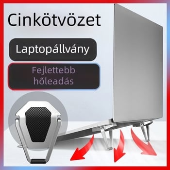Xiangjie JO5 Összecsukható laptop-tartó — fém + szilikon, kompatibilis a laptopokkal, összecsukható kialakítás, súly 11.14 kg