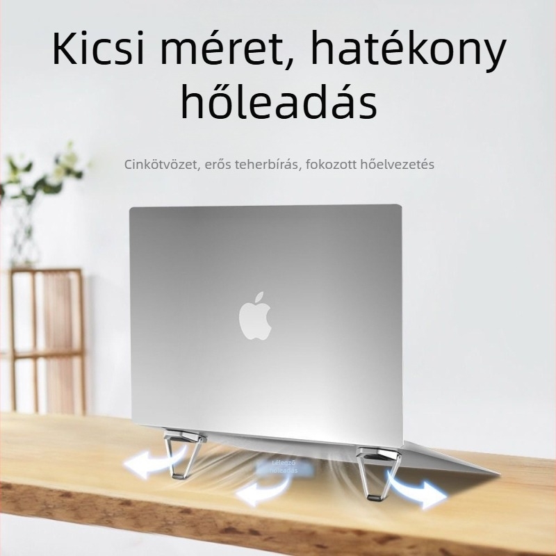 Xiangjie JO5 Összecsukható laptop-tartó — fém + szilikon, kompatibilis a laptopokkal, összecsukható kialakítás, súly 11.14 kg