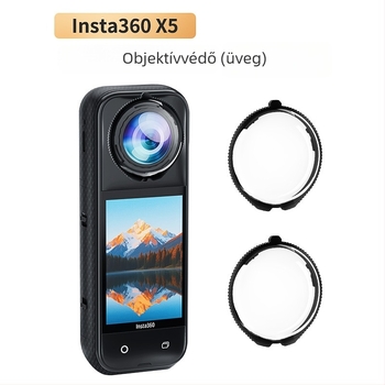 Az Insta360 X5-höz védő optikai üvegből készült lencse – párásodás elleni, szennyeződés elleni, karcolódás elleni; Anyag: Optikai üveg